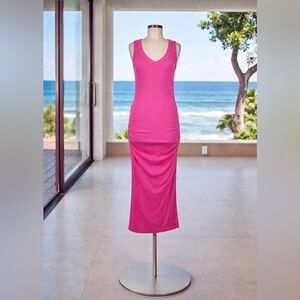 Michael Stars Lori ribbed V-neck midi dress